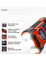 Noodradio met solar dynamo Bluetooth en powerbank - Afbeelding 3