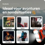 Noodradio met solar dynamo Bluetooth en powerbank 5