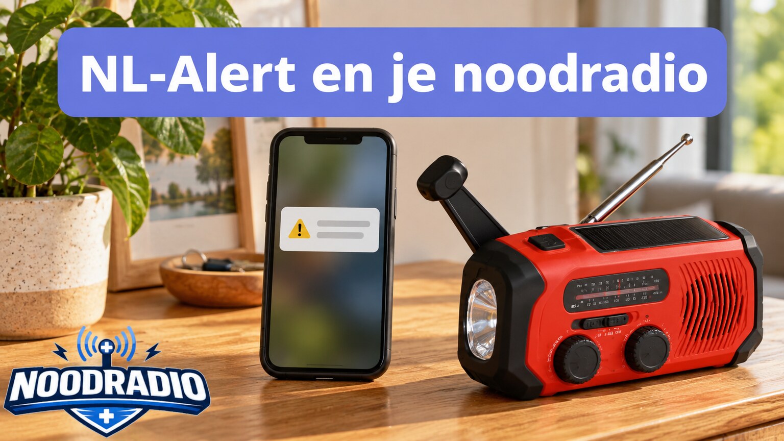Noodradio en mobiele telefoon naast elkaar als twee manieren om noodinformatie te ontvangen